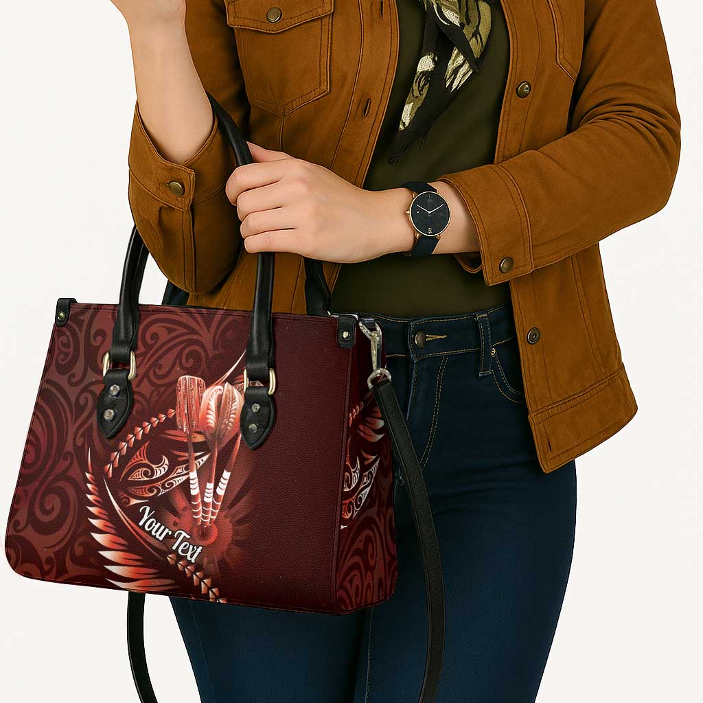 Personalised All Red New Zealand Darts Leather Bag Aoteroa Fern Maori Galaxy Style - undefined