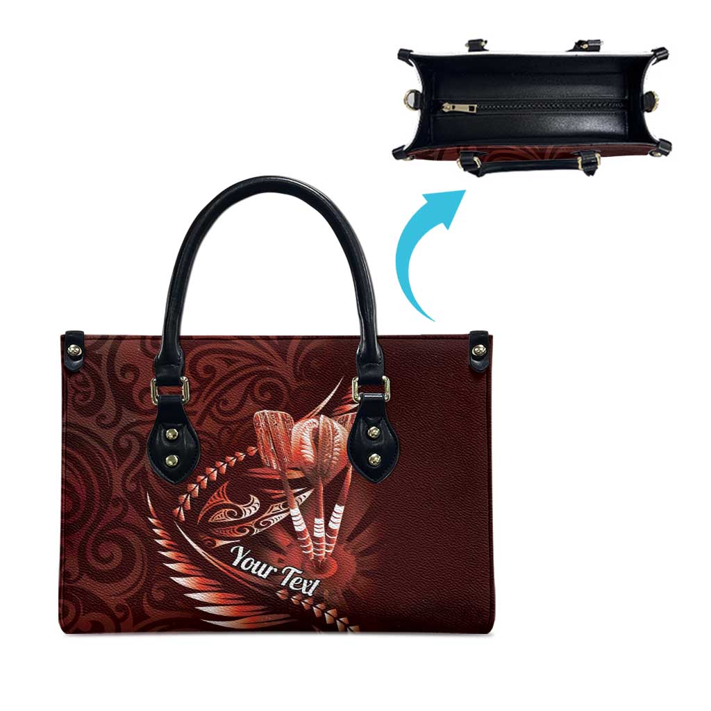 Personalised All Red New Zealand Darts Leather Bag Aoteroa Fern Maori Galaxy Style - undefined
