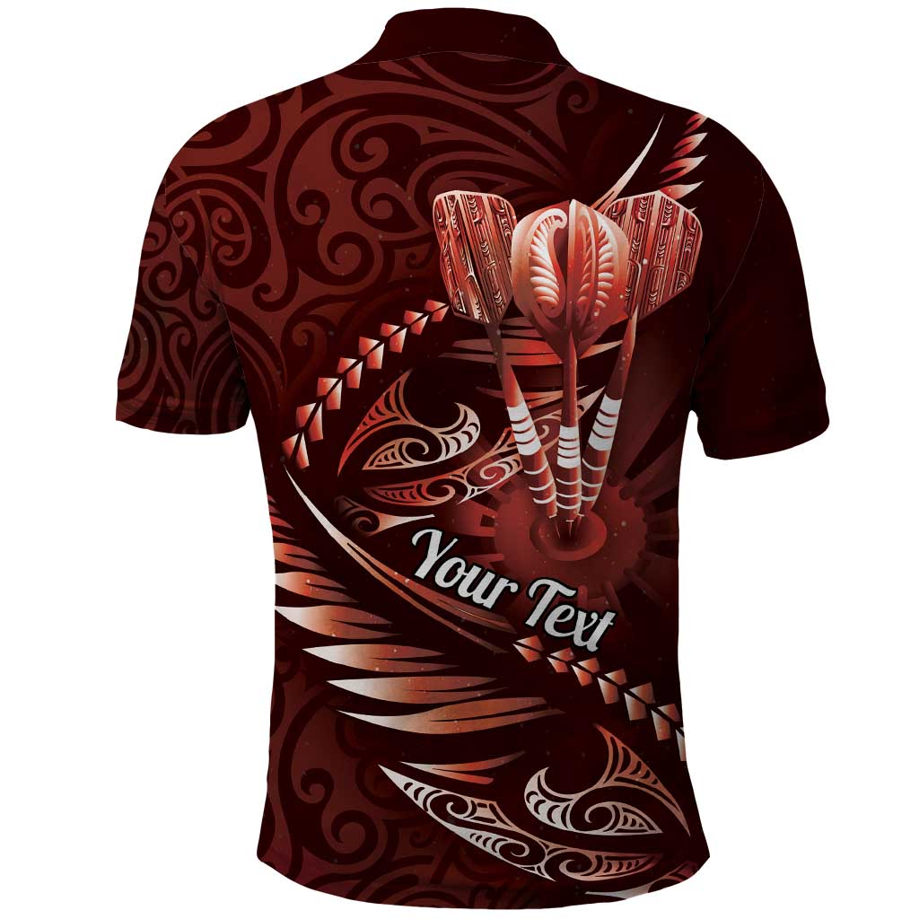 Personalised All Red New Zealand Darts Polo Shirt Aoteroa Fern Maori Galaxy Style LT14 - Polynesian Pride