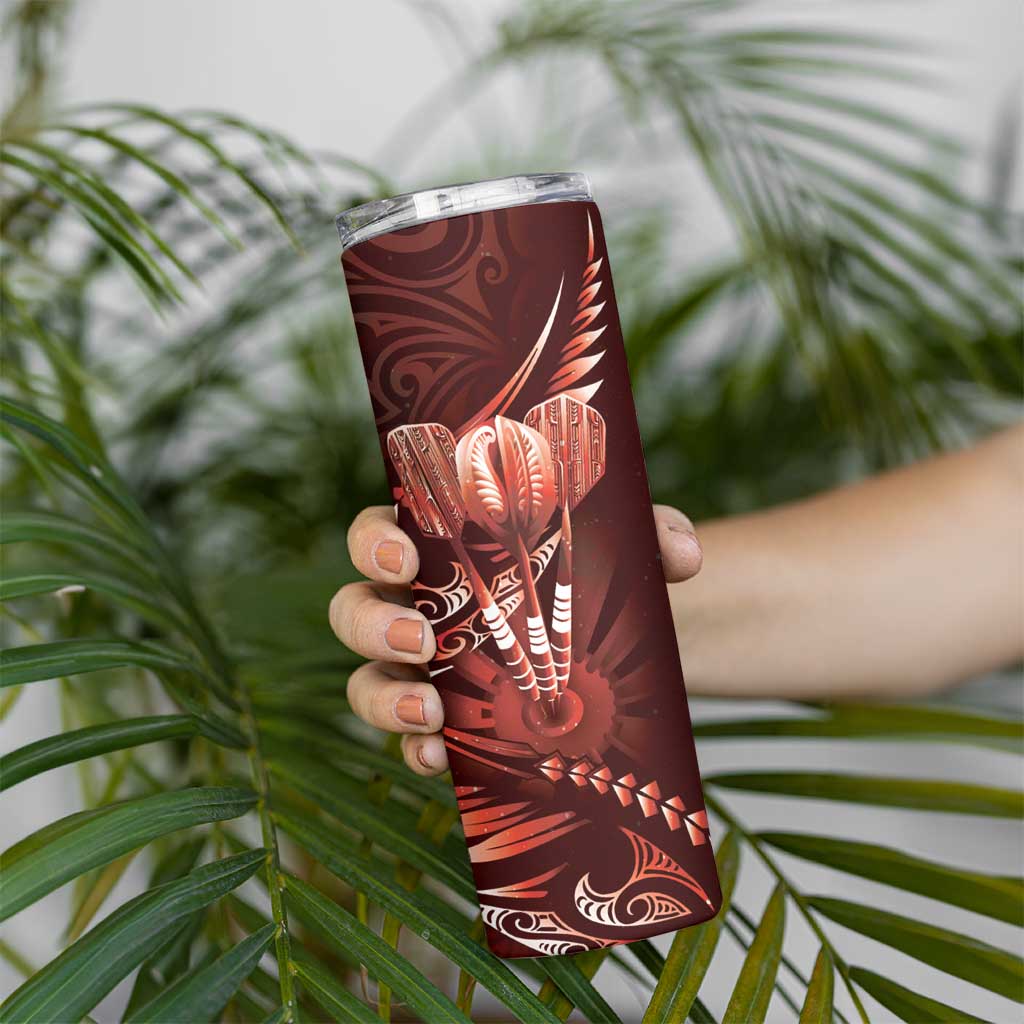 All Red New Zealand Darts Skinny Tumbler Aoteroa Fern Maori Galaxy Style LT14 - Polynesian Pride