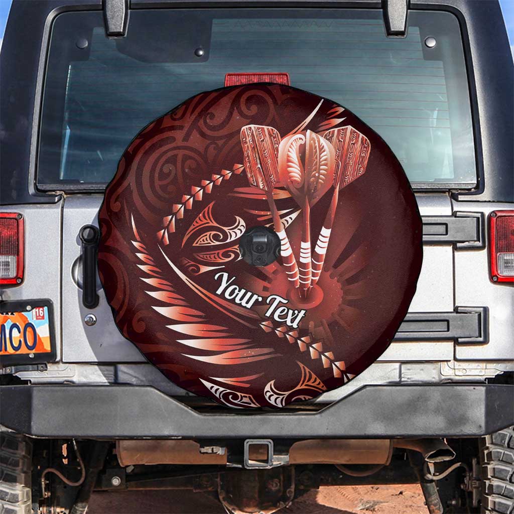 Personalised All Red New Zealand Darts Spare Tire Cover Aoteroa Fern Maori Galaxy Style LT14 Red - Polynesian Pride