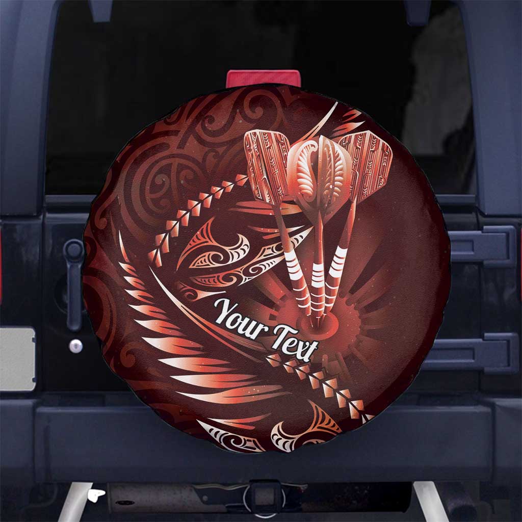 Personalised All Red New Zealand Darts Spare Tire Cover Aoteroa Fern Maori Galaxy Style LT14 No hole Red - Polynesian Pride