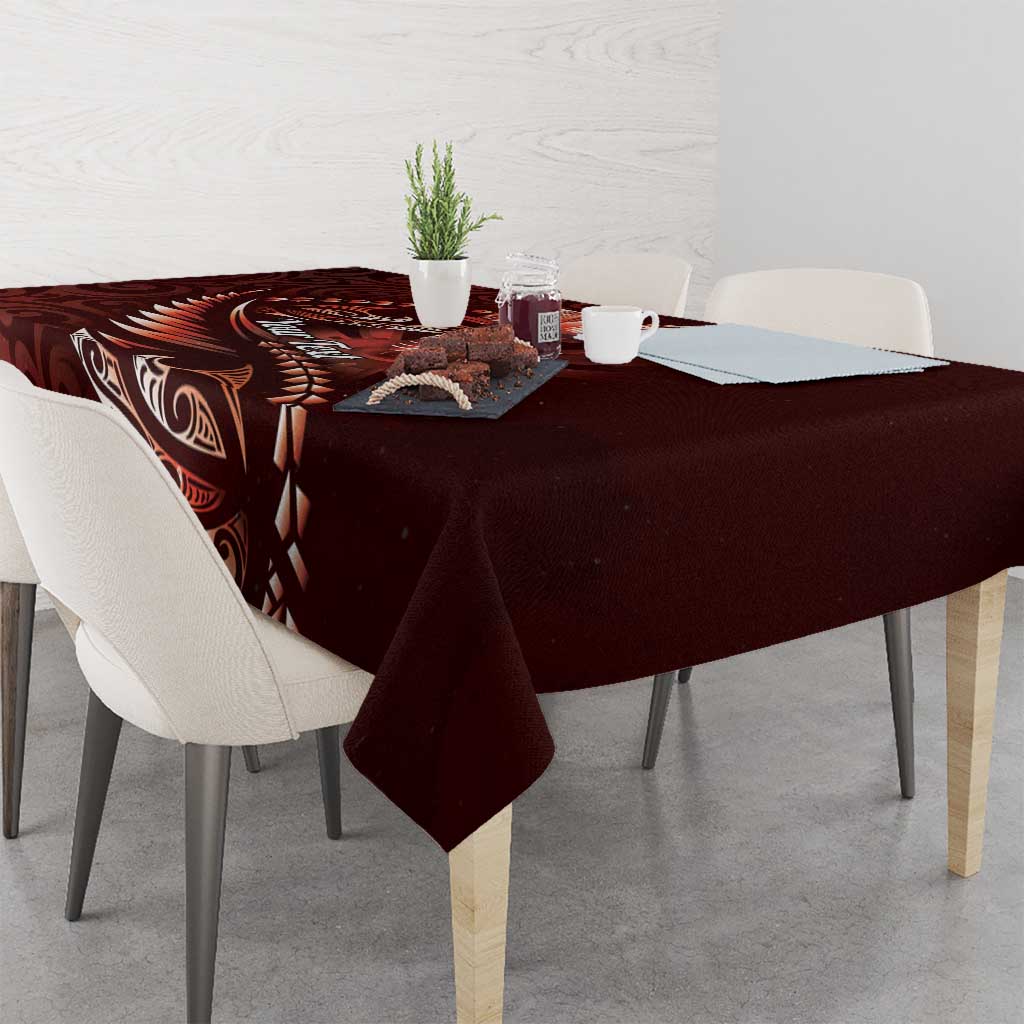 Personalised All Red New Zealand Darts Tablecloth Aoteroa Fern Maori Galaxy Style