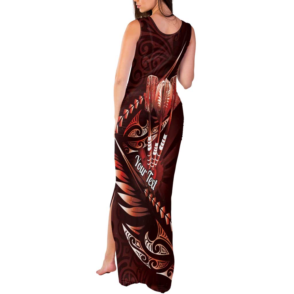 Personalised All Red New Zealand Darts Tank Maxi Dress Aoteroa Fern Maori Galaxy Style LT14 - Polynesian Pride