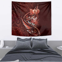 Personalised All Red New Zealand Darts Tapestry Aoteroa Fern Maori Galaxy Style LT14 - Polynesian Pride