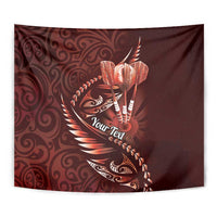 Personalised All Red New Zealand Darts Tapestry Aoteroa Fern Maori Galaxy Style LT14 - Polynesian Pride