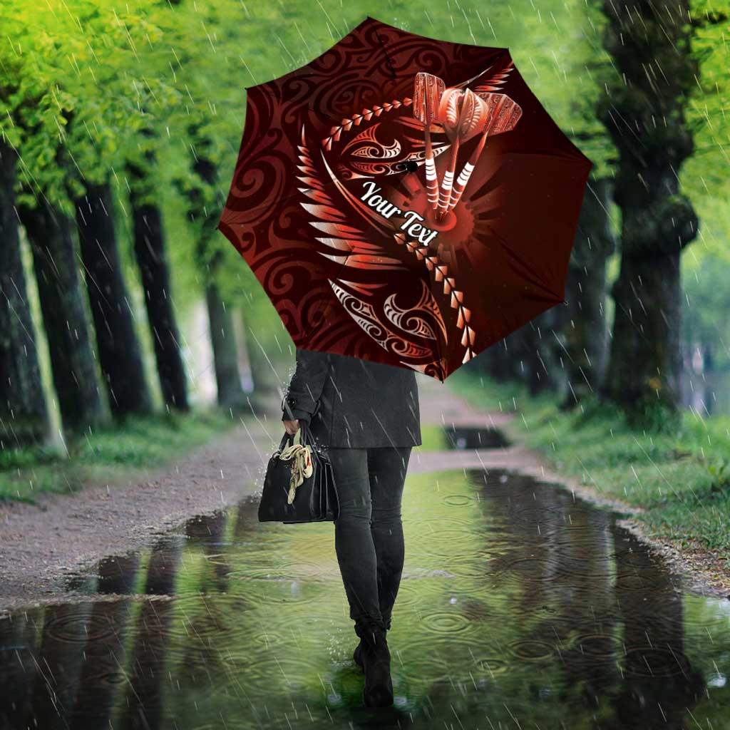 Personalised All Red New Zealand Darts Umbrella Aoteroa Fern Maori Galaxy Style - Polynesian Pride