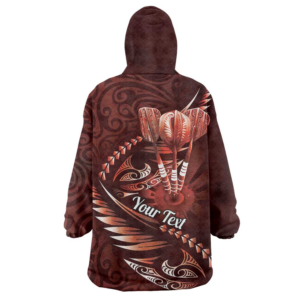 Personalised All Red New Zealand Darts Wearable Blanket Hoodie Aoteroa Fern Maori Galaxy Style LT14 - Polynesian Pride