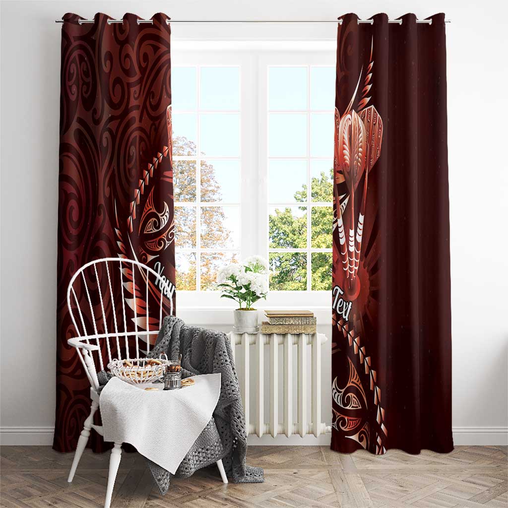 Personalised All Red New Zealand Darts Window Curtain Aoteroa Fern Maori Galaxy Style
