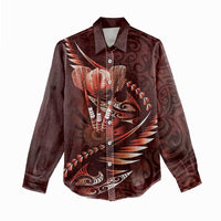 Personalised All Red New Zealand Darts Women Casual Shirt Aoteroa Fern Maori Galaxy Style LT14 - Polynesian Pride
