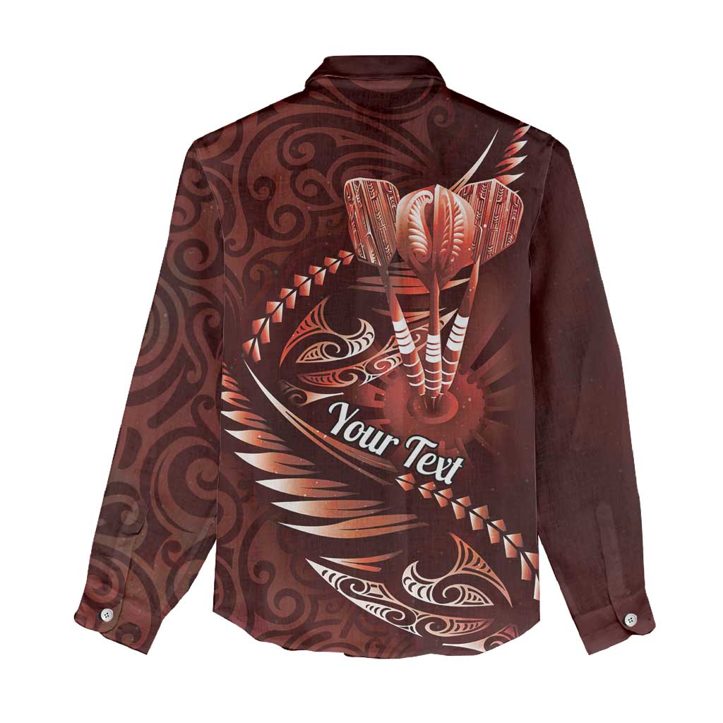 Personalised All Red New Zealand Darts Women Casual Shirt Aoteroa Fern Maori Galaxy Style LT14 - Polynesian Pride