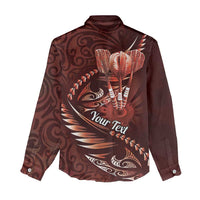 Personalised All Red New Zealand Darts Women Casual Shirt Aoteroa Fern Maori Galaxy Style LT14 - Polynesian Pride