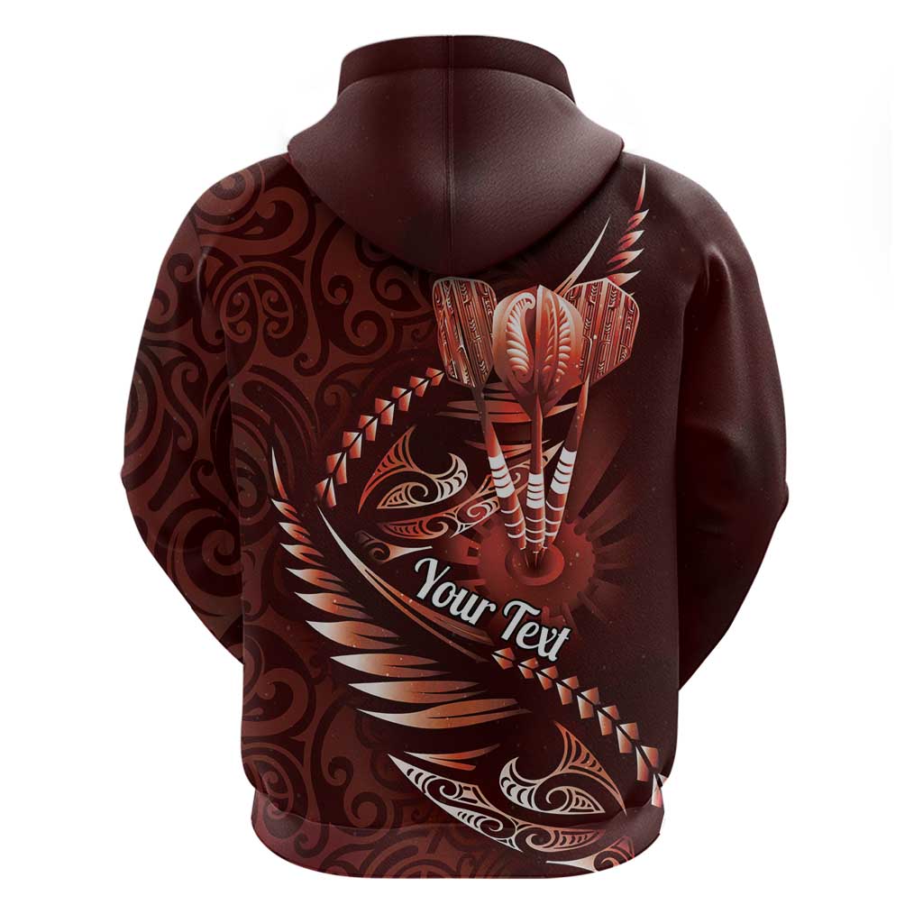 Personalised All Red New Zealand Darts Zip Hoodie Aoteroa Fern Maori Galaxy Style LT14 - Polynesian Pride