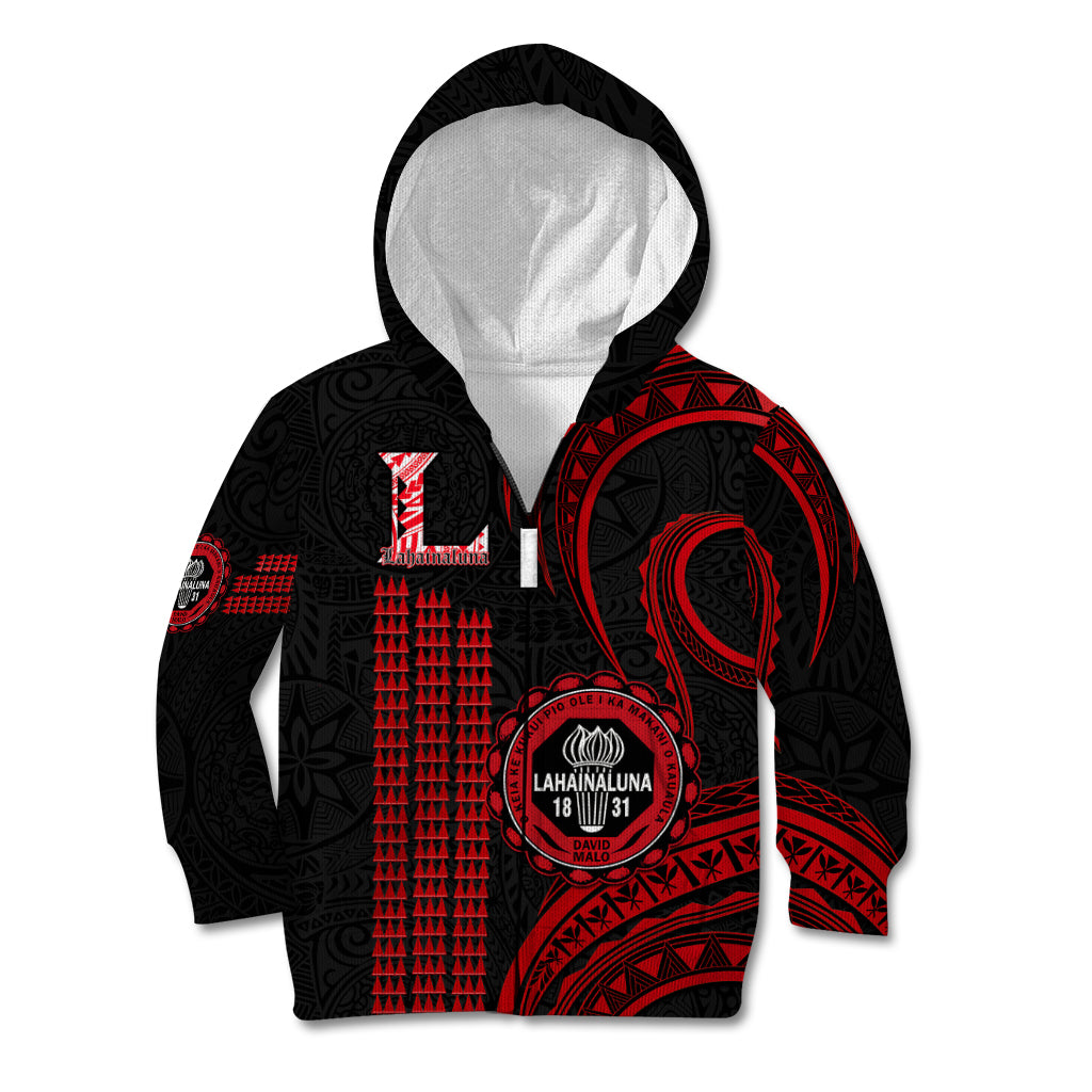 Hawaii Lahainaluna High School Kid Hoodie Polynesian Kakau Pattern LT14 - Polynesian Pride