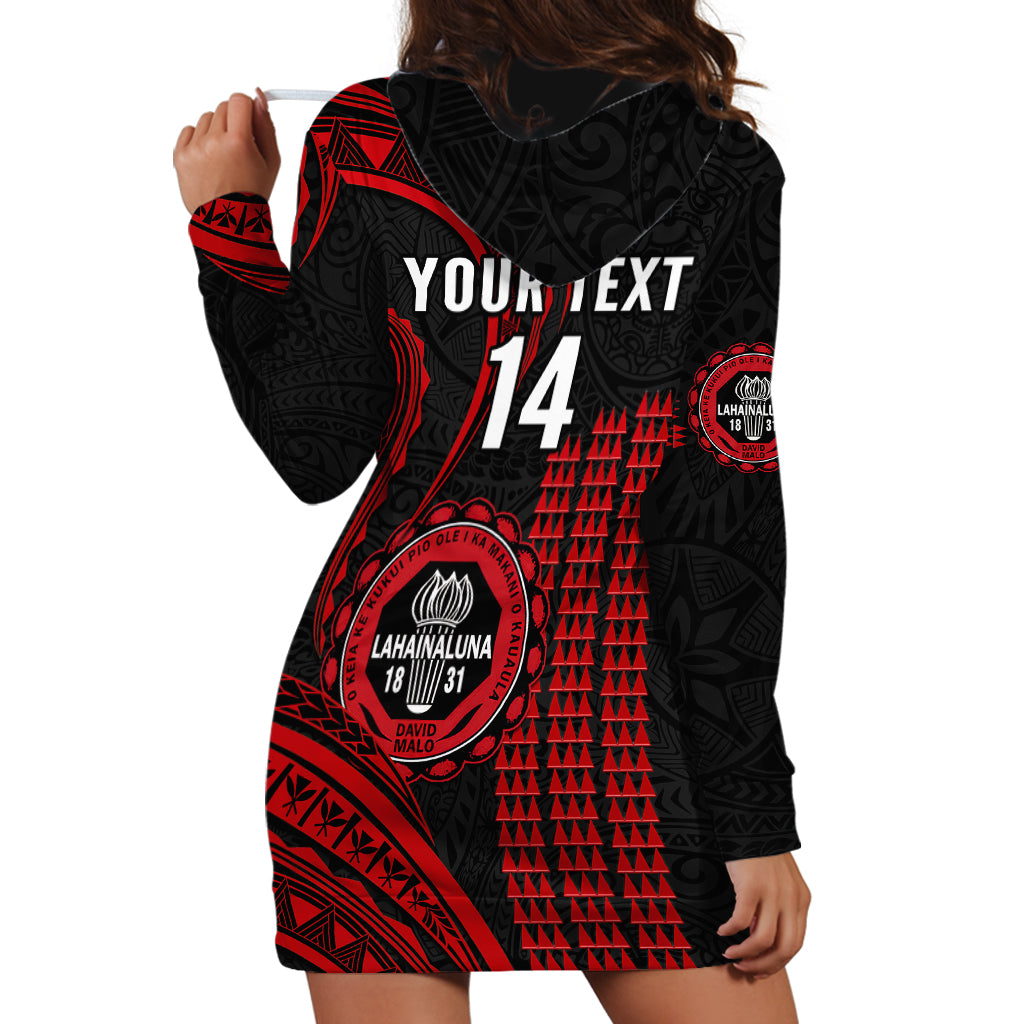 Personalised Hawaii Lahainaluna High School Hoodie Dress Polynesian Kakau Pattern LT14 - Polynesian Pride