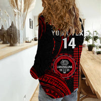 Personalised Hawaii Lahainaluna High School Women Casual Shirt Polynesian Kakau Pattern LT14 - Polynesian Pride