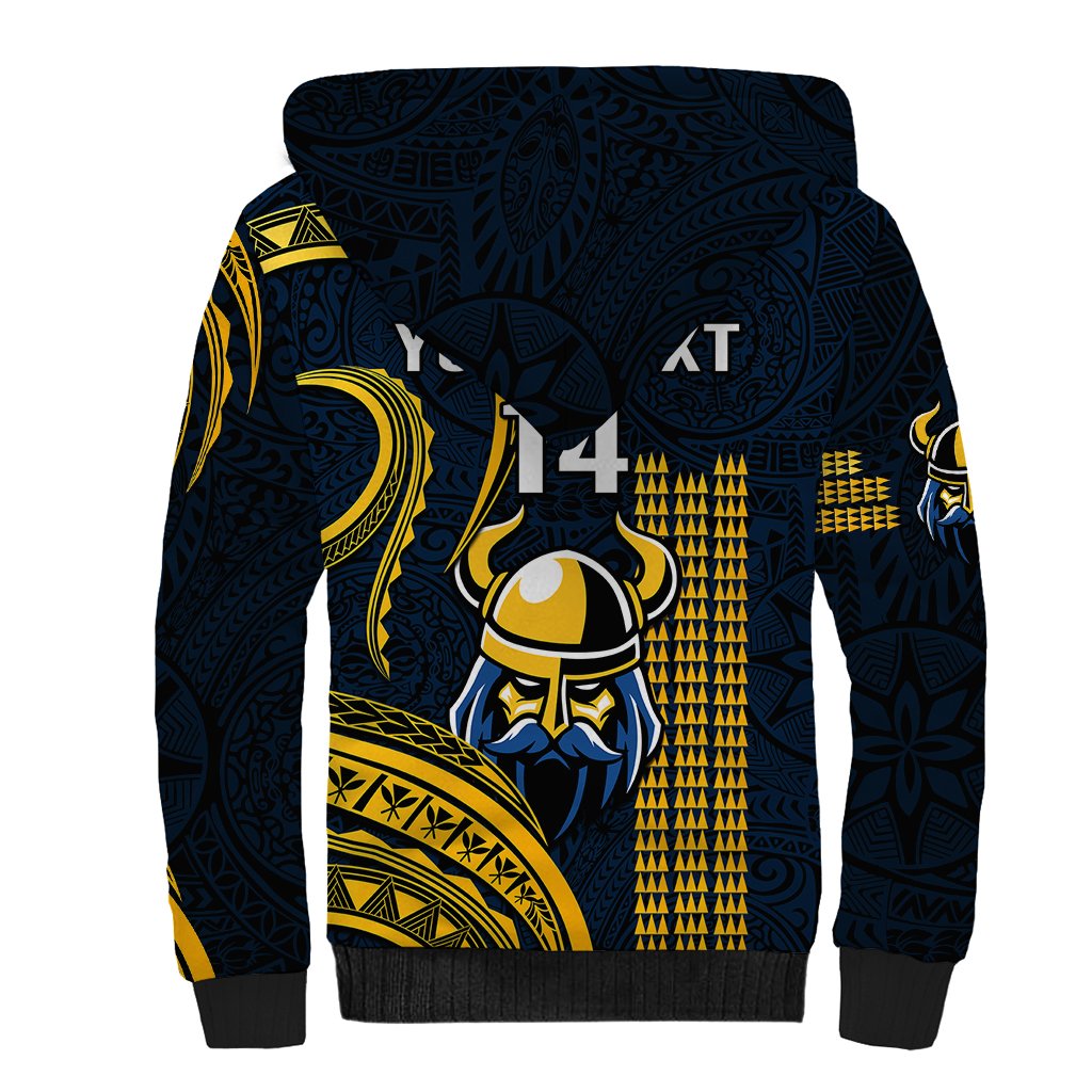 Personalised Hawaii Hilo High School Sherpa Hoodie Vikings Polynesian Kakau Pattern LT14 - Polynesian Pride