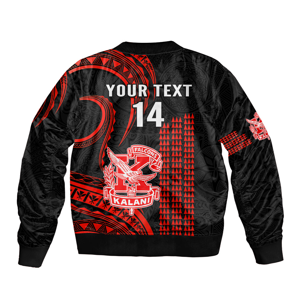 Personalised Hawaii Kalani High School Bomber Jacket Polynesian Kakau Pattern LT14 - Polynesian Pride
