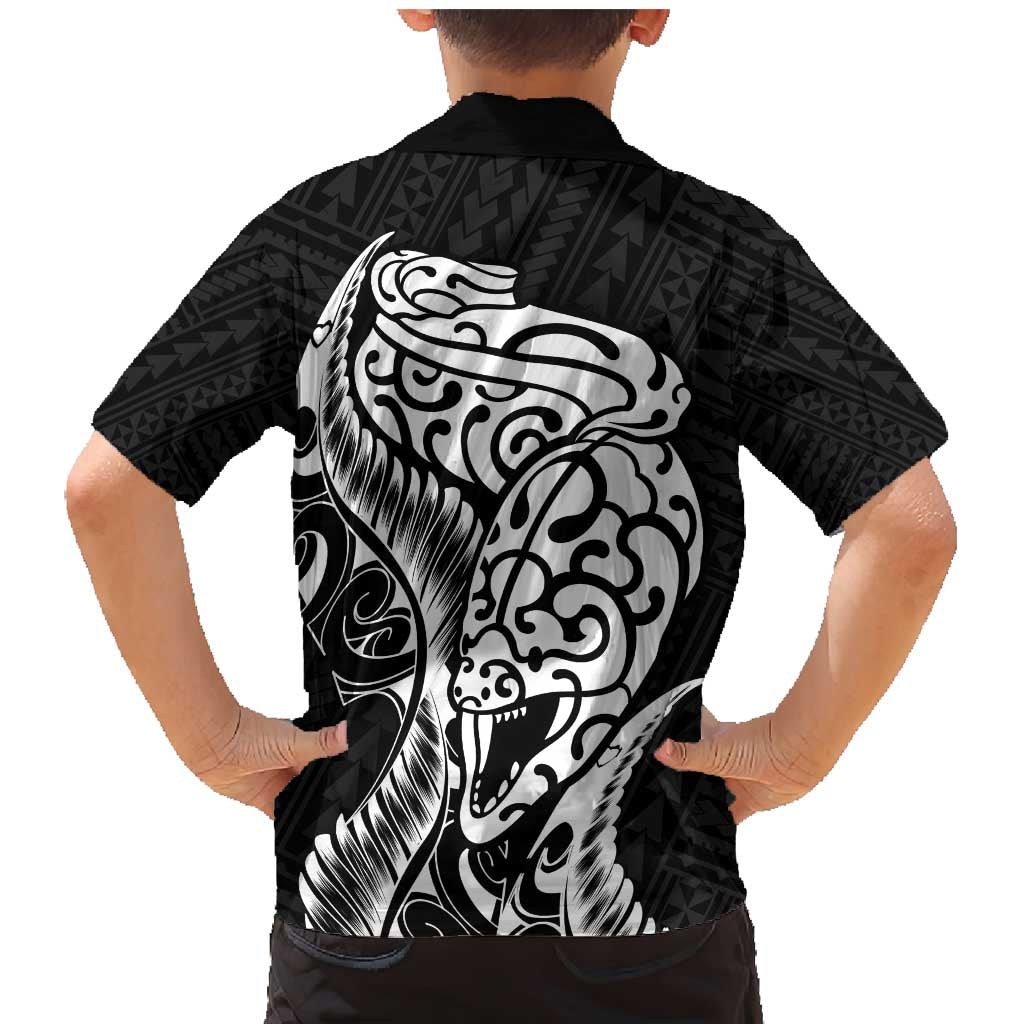 New Zealand Eel Family Matching Mermaid Dress and Hawaiian Shirt Tuna Aotearoa Maori Patten - Black LT14 - Polynesian Pride