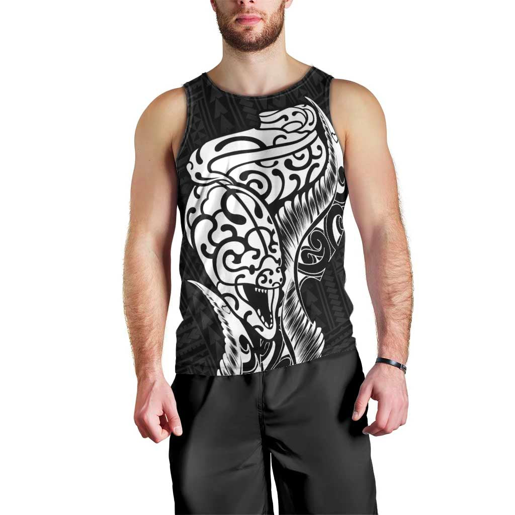 New Zealand Eel Men Tank Top Tuna Aotearoa Maori Patten - Black