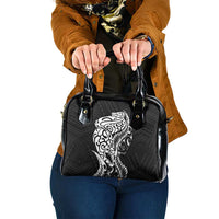 New Zealand Eel Shoulder Handbag Tuna Aotearoa Maori Patten - Black