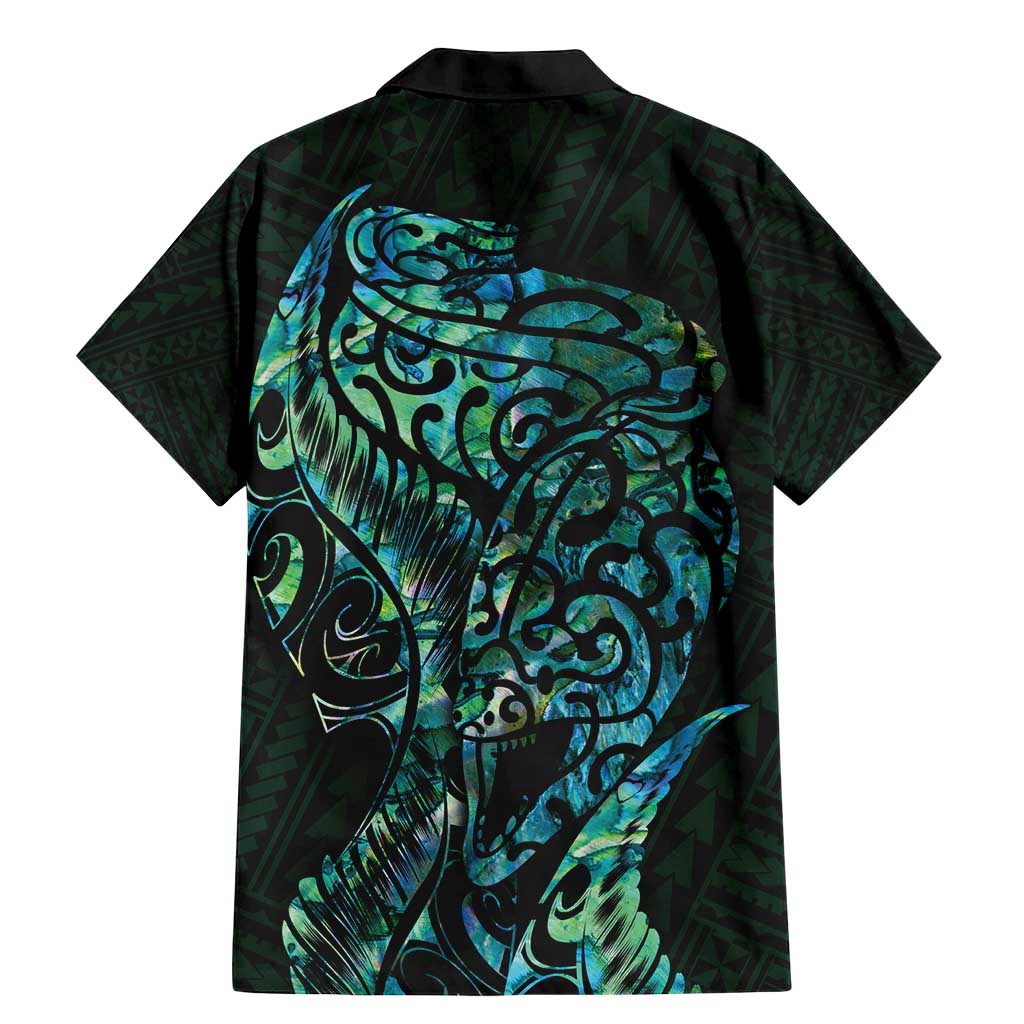 New Zealand Eel Family Matching Mermaid Dress and Hawaiian Shirt Tuna Aotearoa Maori With Paua Shell - Turquoise LT14 - Polynesian Pride