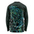 New Zealand Eel Long Sleeve Shirt Tuna Aotearoa Maori With Paua Shell - Turquoise