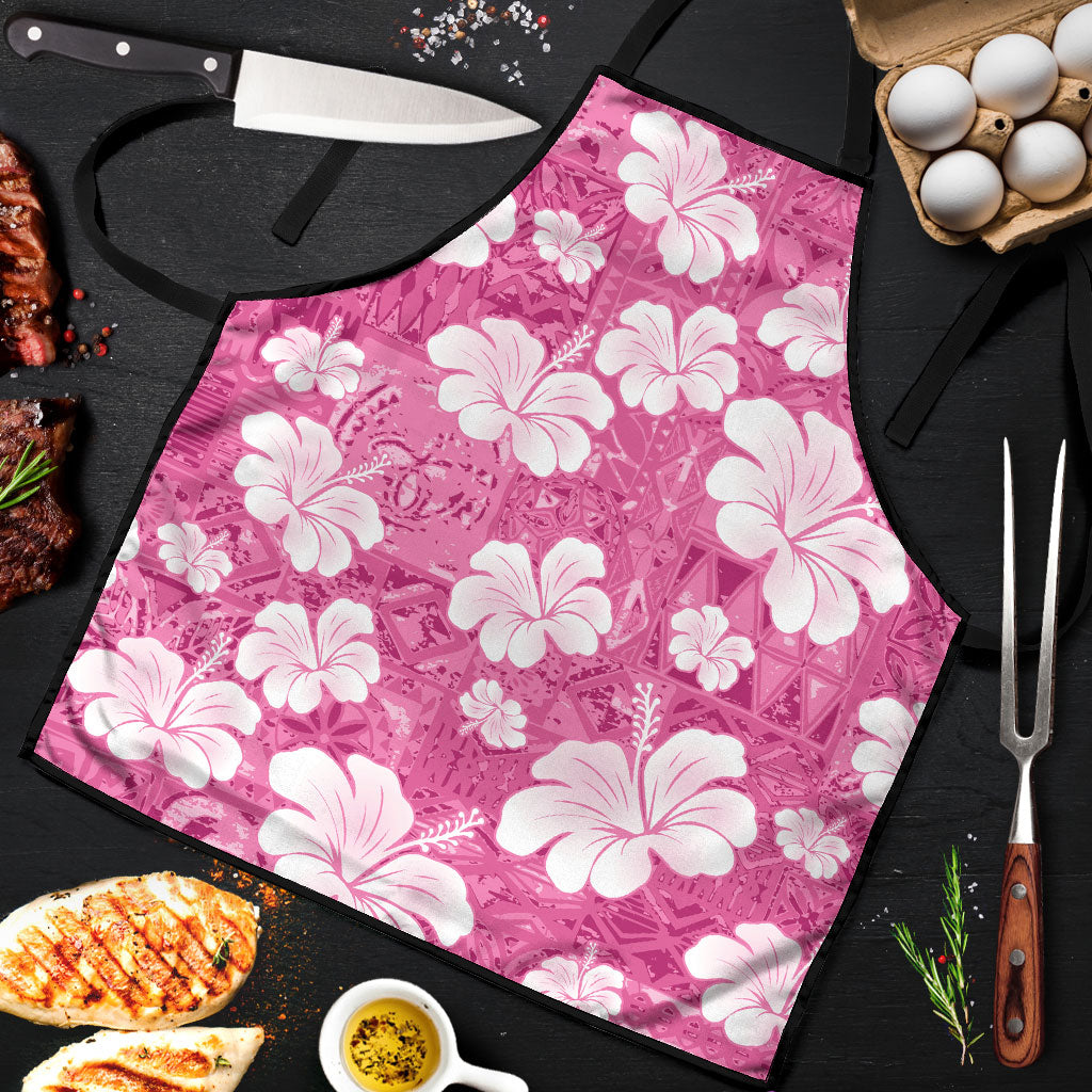 Pink Bula Fiji Masi Hibiscus Seamless Apron