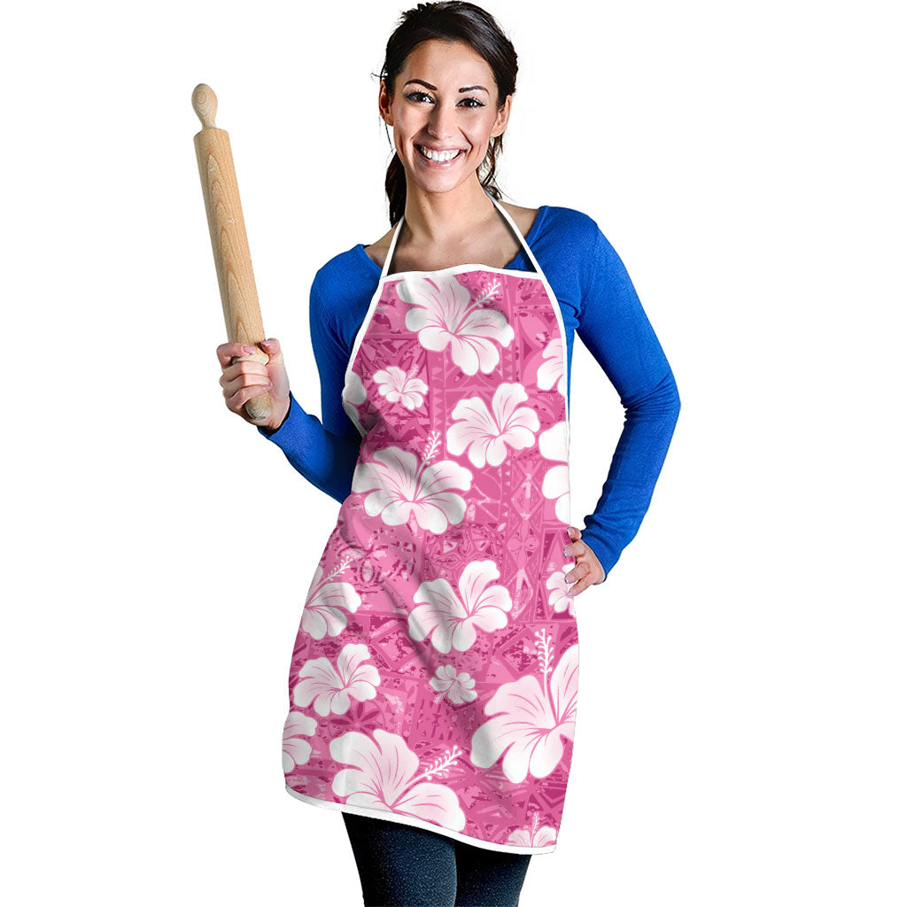 Pink Bula Fiji Masi Hibiscus Seamless Apron