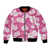 Pink Bula Fiji Masi Hibiscus Seamless Bomber Jacket