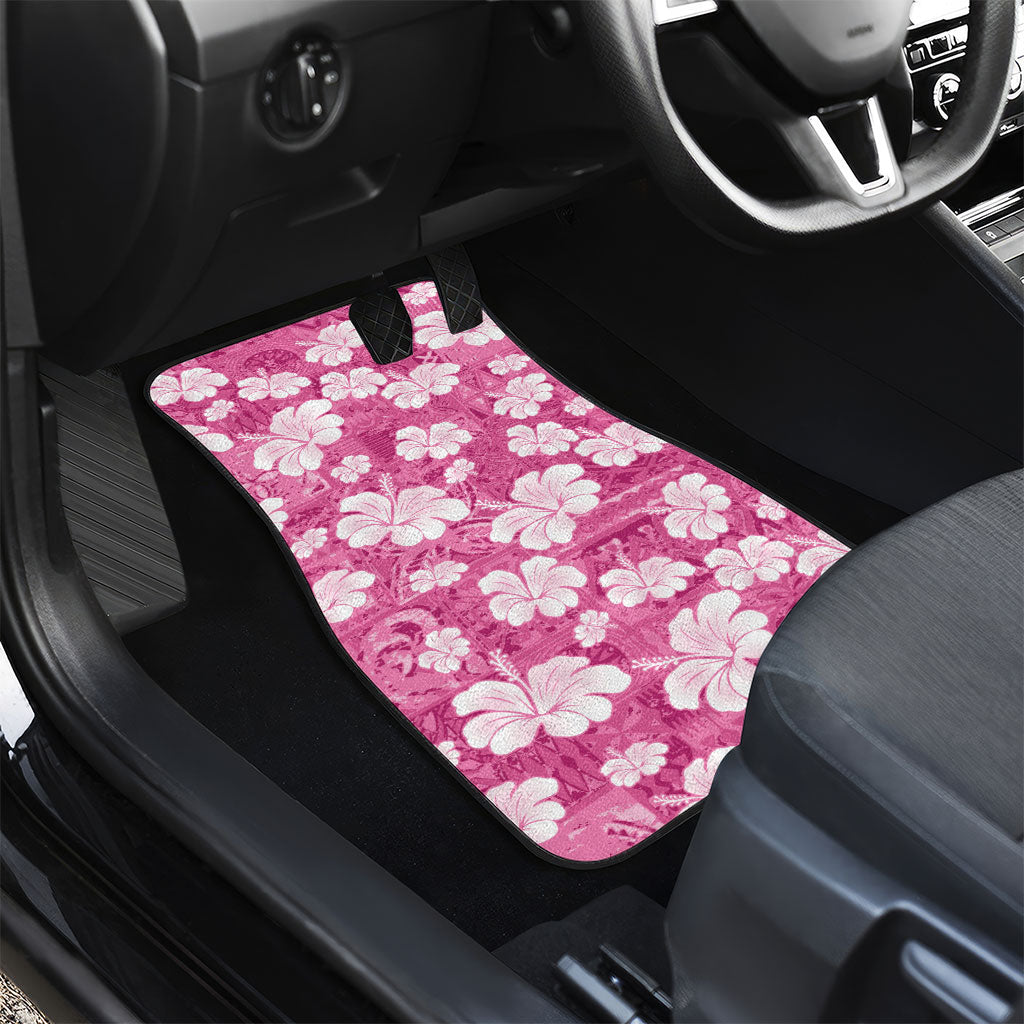 Pink Bula Fiji Masi Hibiscus Seamless Car Mats