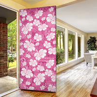 Pink Bula Fiji Masi Hibiscus Seamless Door Cover