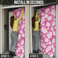 Pink Bula Fiji Masi Hibiscus Seamless Door Cover
