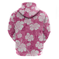 Pink Bula Fiji Masi Hibiscus Seamless Hoodie