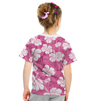 Pink Bula Fiji Masi Hibiscus Seamless Kid T Shirt