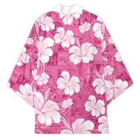 Pink Bula Fiji Masi Hibiscus Seamless Kimono