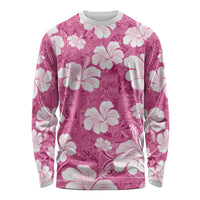 Pink Bula Fiji Masi Hibiscus Seamless Long Sleeve Shirt