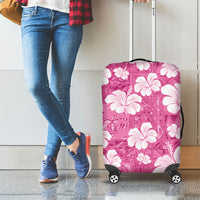 Pink Bula Fiji Masi Hibiscus Seamless Luggage Cover