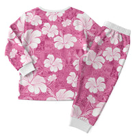 Pink Bula Fiji Masi Hibiscus Seamless Christmas Pajama Set