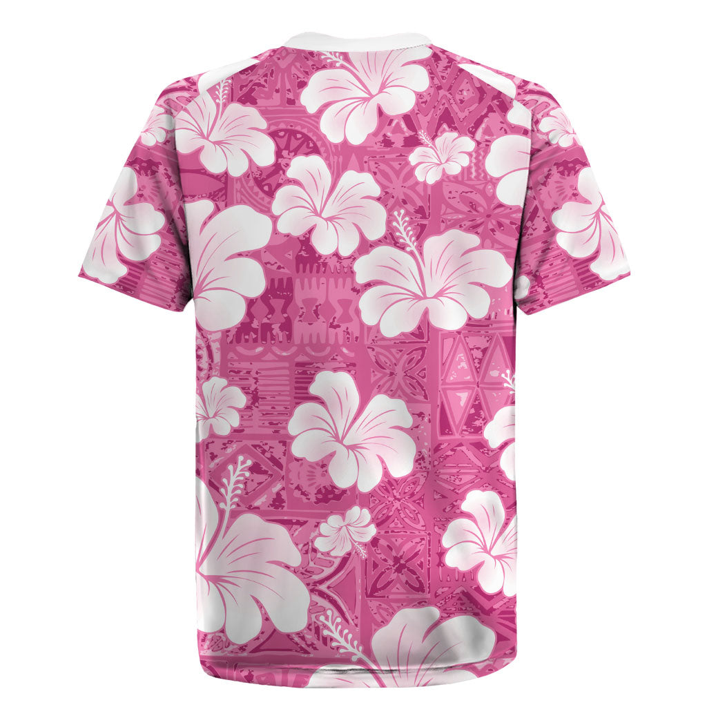 Pink Bula Fiji Masi Hibiscus Seamless Rugby Jersey