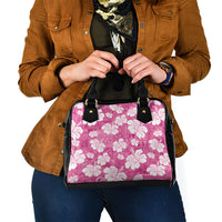 Pink Bula Fiji Masi Hibiscus Seamless Shoulder Handbag