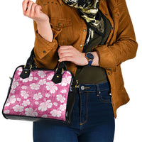 Pink Bula Fiji Masi Hibiscus Seamless Shoulder Handbag