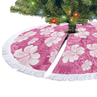 Pink Bula Fiji Masi Hibiscus Seamless Tree Skirt