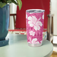Pink Bula Fiji Masi Hibiscus Seamless Tumbler Cup