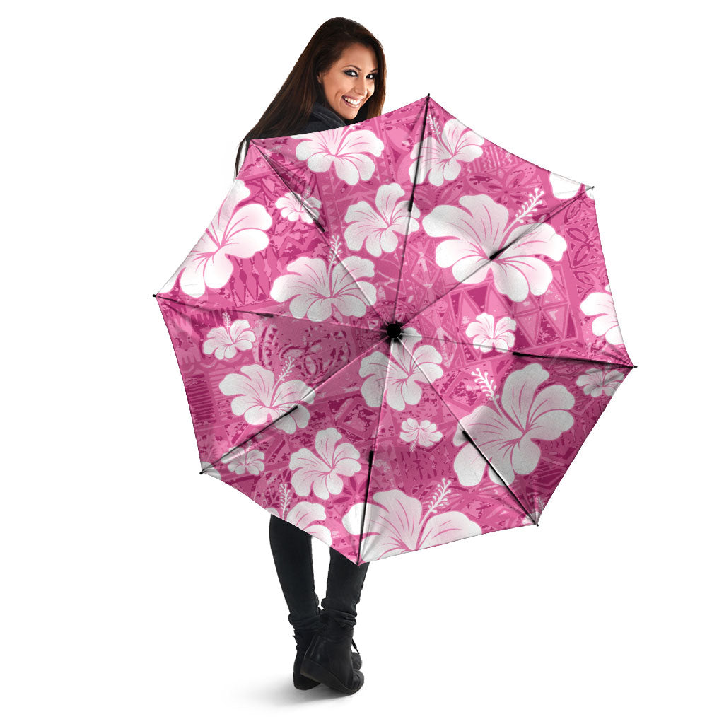 Pink Bula Fiji Masi Hibiscus Seamless Umbrella
