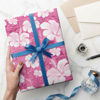 Pink Bula Fiji Masi Hibiscus Seamless Wrapping Paper