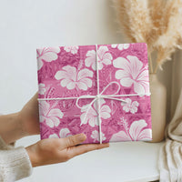Pink Bula Fiji Masi Hibiscus Seamless Wrapping Paper