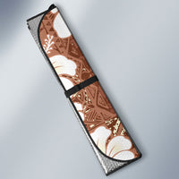 Brown Bula Fiji Masi Hibiscus Seamless Auto Sun Shade