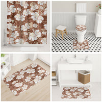 Brown Bula Fiji Masi Hibiscus Seamless Bathroom Set