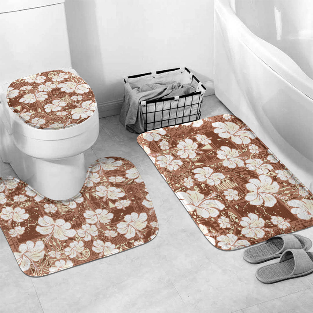 Brown Bula Fiji Masi Hibiscus Seamless Bathroom Set